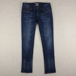 Express RERock Jeans Womens 4‎ Blue Skinny Dark Wash Denim *